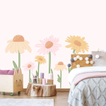 Tall Daisy Wall Stickers