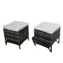 Ava Rattan Ottoman - Marbled Grey 1 Unit