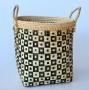 Black Bamboo Check Basket