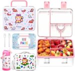 Rockpapa Chill Kids Lunch Box Set With Leakproof 5.5 Cups Bento Box Reusable Ice Pack 14OZ Insulated Water Bottle & Lunch Bag Bp