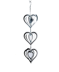 Silver Metal 3D Heart Wind Chime - Durable And Elegant Hanging Decor