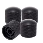 Swhmc 4PCS Black Metal Guitar Control Knob Volume Tone Control Dome Knobs Guitar Bass Parts