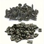 20PCS Premium Car Fastener Clips Set - Durable Metal U-clips For Secure Seat Engine Fender & Bumper Guards - Easy Install Multi-