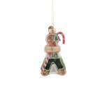 Gingerbread Glass Boy With Green And White Pants 3X5.5X11CM
