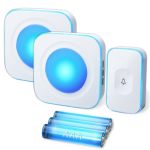 Wireless Doorbell Battery Operated Wireless Doorbell For Home 1200FT Hearing Impaired Doorbell With 1 Doorbell Button & 2 Portab