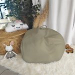 Hide And Seat Bean Bag Buddy Storage Bag Plain Grey Beige