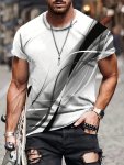 Novelty 3D Pattern Print Men's Crew Neck Short Sleeve T-Shirt Casual Summer T-Shirt For Daily Wear And Vacation Resorts