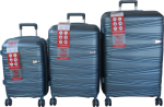 Smte Unbreakable 3-PIECE Hardshell Spinner Luggage Set With Keychain