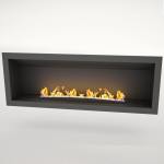Flueless Gas Fireplace Single Sided Built-in Black - 1650MM Black