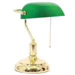 Bankers Lamp With Pull Switch - Green