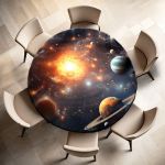 Planets Two Round Tablecloth