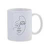 White Ceramic Mug 350ML - Silhoutte Face 12