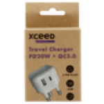 White Travel Charger PD20W + QC3.0