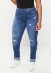 Levi's Curvy Hirise Superskinny - Dark Indigo Destructed