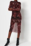 Fitted Midi Dress - Brown