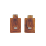 Toffee Block Acrylic Earrings - Light Brown Acrylic