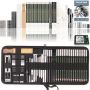 55PC Sketch Drawing Kit With Sketchbook Graphitep Pencils Charcoal Pencils.