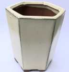 Assorted Glazed Cascade Pots 6 X 6 X 9CM - Ivory Hexagon 6 Sides