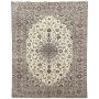 Hand Knotted Gorgeous Kashan Woolen Large Carpet - Cream - 303 X 192 Cm