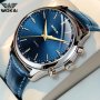 Men's Fashion Quartz Wristwatch - Business Style Non-Waterproof Plastic Case Electronic Movement Trendy Multifunctional Sports Watch With Faux Leather Strap Perfect Gift For Him