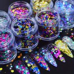 1BOX Holographic Round Resin Sequins Glitter For Epoxy Resin Filler Shiny Bubble Shape Paillette Decoration Diy Jewelry Making