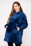 Huggle Hoodie Ultra Plush Blanket Sherpa Hoodie Navy