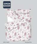 Simon Baker Bouquet Pink Cotton Printed Duvet Cover Set Various Sizes - Pink Super King 260 X 230CM + 2 Pillowcases 45CM X