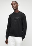 Guess Stitched Triangle Crew Neck Sweatshirt - Jet Black