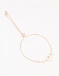 Rose Gold Cubic Zirconia Flower & Vine Toggle Bracelet