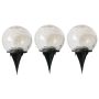 3 Piece 20CM Waterproof Glass Globe Garden Solar Power Ground Lights