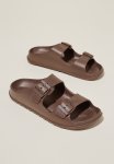 Cotton On Bronte Double Buckle Slide - Rich Brown