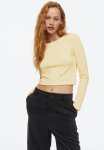Embroidered Ribbed Top - Light Yellow floral
