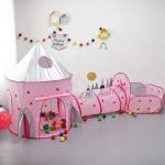 3 In 1 Spaceship Toddler Crawl Tunnel Playhouse Tent - Blue