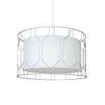 Honeycomb Metal And Parchment Pendant Light White