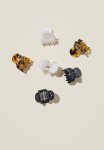 6 Pack Micro Hair Claws - Multi
