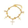 Versatile Titanium Steel Rhinestone Bracelet - E533 Gold- 1PC