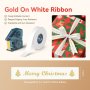 NB717 - - N1 - Satin Ribbon Set Package - 14MMX5.1M - Gold On White