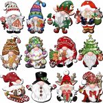 24PCS Christmas Wooden Home Party Decorations Indoor Outdoor Holiday Party Supplies Send Friends Relatives Gift Pendants With Ro