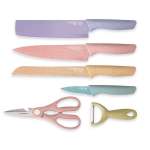 Zs - 6 Piece High Carbon Stainless Steel Knife Set Macaroon Pastel Color