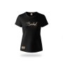 Ladies T-Shirt Metallic Puff Print Black Boerboel