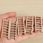 10PCS 6CM 2.36" New Diy MINI Wooden Ladder - Perfect For Painting Signature Dyeing Fairy Home Decors Gardening Supplies Decorat