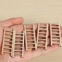 10PCS 6CM/2.36'' New Diy MINI Wooden Ladder - Perfect For Painting Signature Dyeing Fairy Home Decors Gardening Supplies Decorative Accessories