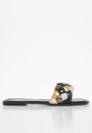 Footwork Brisk Chunky Plaited Slide - Black & Gold
