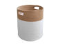 Laundry Basket Cotton Rope With Handles Brown And White