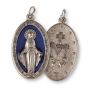 4.5CM Large Miraculous Medal With Blue Inlay