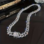 Hip-hop Geometric Cuban Chain Necklace Inlaid Rhinestone Punk Jewelry Gifts