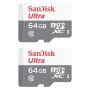 SanDisk Ultra Microsd 64GB 100MB/S C10 2 Pack