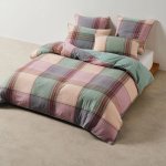 Linen House Alfresco Orchid 100% Cotton Yarn-dyed Woven Duvet Cover Set