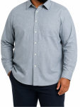 Mens Long Slve Slub Shirts - 8XL Lt Blue