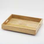 Terra Mango Wood Square Tray With Handles - Large 40 X 29.5 X 5.5CM